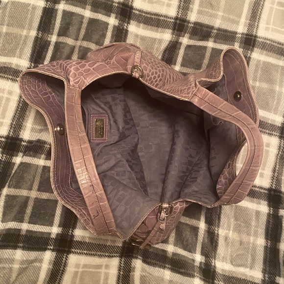 Furla lavender Elisabeth Croc embossed hobo bag - Picture 3 of 7